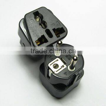 Universal to Germany France schuko plug travel adapter adaptor CE LVD certificate