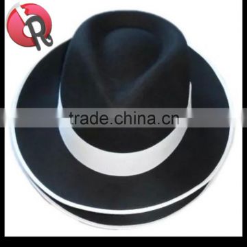 australia wool felt black fedora hat