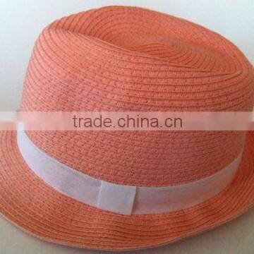 wholesale paper fedora straw hat cheap custome hat for promotion