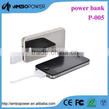 2015 newest polymer battery USB power bank with mirror