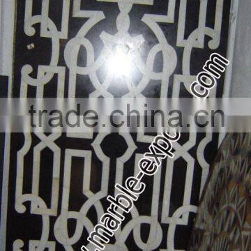 Rectangle Pietra Dura Tables, Italian Dining Tables,Stone Dining Black and White