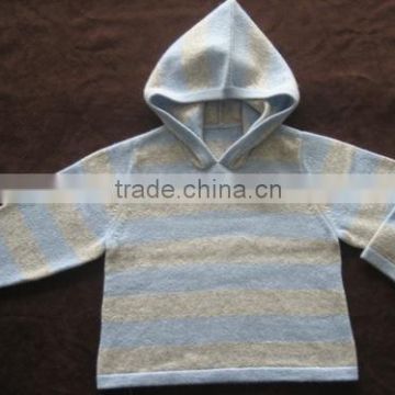 striped hooded cashmere sweater for kids