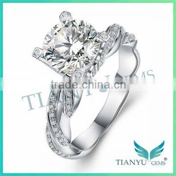 925 Sterling Sliver Moissanite Diamond Wedding Rings