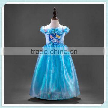 New Girls Movie Cosplay Costume Fairy Cinderella Princess Dress Fancy Bows Party Dresses Girls