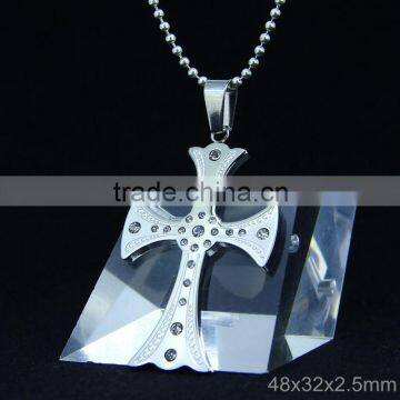 Natural Gemstone Stainless Steel Pendant, Seven Stone Cross Pendant Colorful photo-3