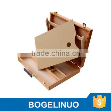 in stock 39*29*9cm professional oil painting box wood case with wood pallete