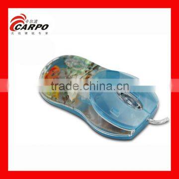 Hot selling types of computer mouse wired blue oil fish inside C176