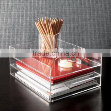 acrylic letter tray/clear acrylic files trays