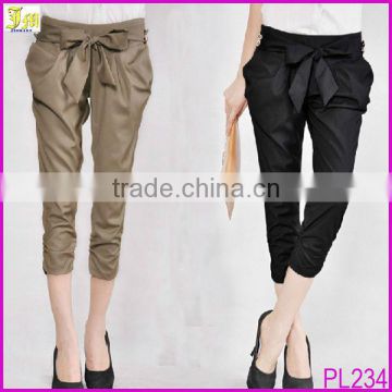 Top Sale 2014 Fashion Women's Pants High Waist Women's Skinny Long Trousers OL Casual Bow Harem Pants Large Size Women's Pants