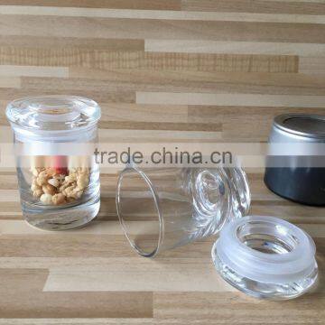 mini storage jar with glass lid