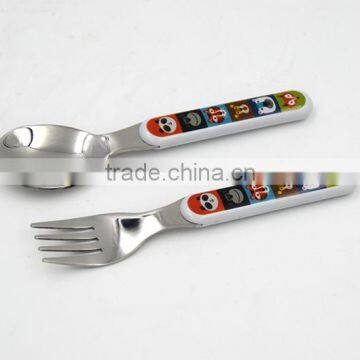 EU standard high quality special design baby and children dinner spoon and fork set