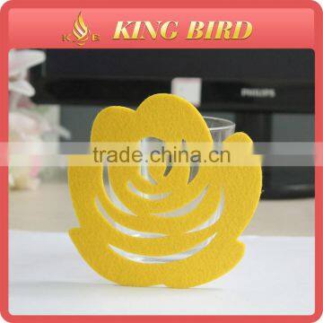 2014 flower shape chinese style felt wine coaster