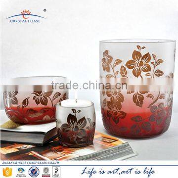 Beautiful Flower Red Glass Vase Painting Designs