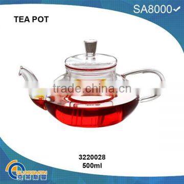 TP028(500ML),heat resistant glass teapot