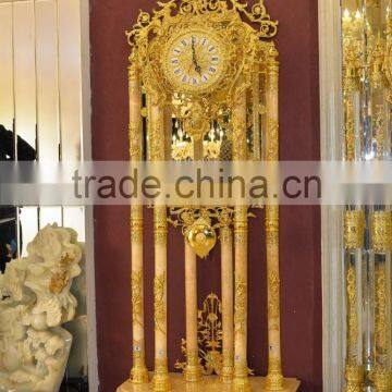 Antique Luxury Warrior Design Brass Floor Clock, Home Decor Copper Mounted Floor Standing Clock photo-6