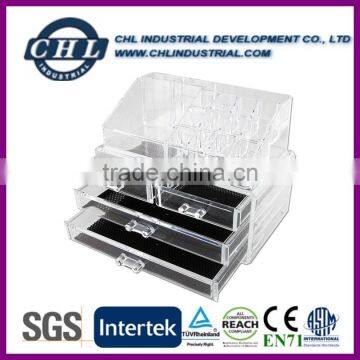 Acrylic Cosmetic Storage Display Boxes, Wholesales cosmetic organizer with drawers,hot sales acrylic makeup organizer