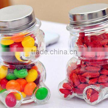 80ml/160ml/300ml Glass bear jar lovely bear candy jar promotion bear glass jar