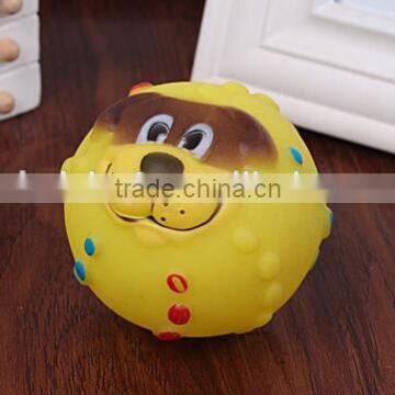 CY190 Various Colours Lovely Face Molar Dog Ball With Squeaker Sound Puppy Pet Dogs Chew Toy photo-6
