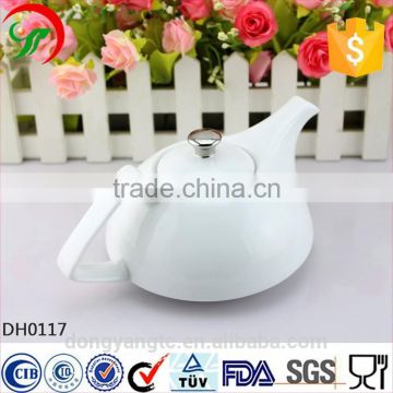 bulk supply wholesale cheap custom logo Euro style white porcelain tea pot, cheap ceramic teapot