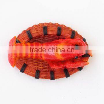 Cheap Custom Design Hand-painting 3D Seafood Lobster Shaped Resin Fridge Magnet photo-2