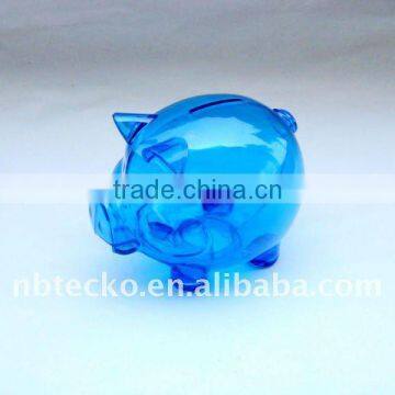 Hot sale transparent plastic piggy money box