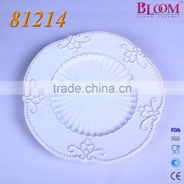 White Glaze Ceramic Dessert Plate photo-3