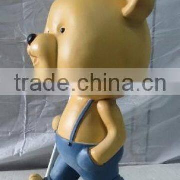 Home Decoration Fiberglass Life Size Garden Bear Statue photo-3