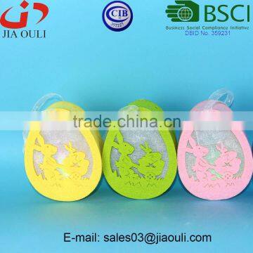 BSCI Audit Factory new design Easter decorations with LED light non-woven hanging eggs decorations