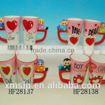 ceramic red heart shape mug