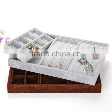 3 Pieces Multifunction Combined Velvet Display Jewelry Box photo-4