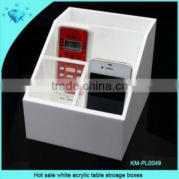 Hot sale white acrylic table stroage boxes