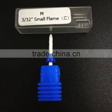 Medium Type (FA) Small Flame Shape Black Ceramic Nail Drill Bit