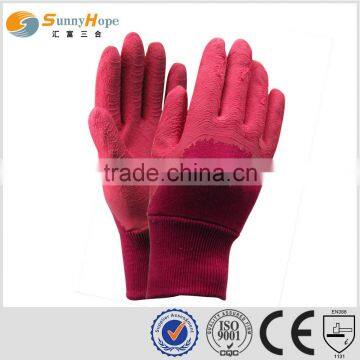 SUNNYHOPE top quality colored interlock latex gardening gloves