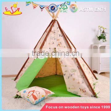 wholesale deluxe indoor play kids teepee tent natural cotton canvas children kids teepee tent W08L005