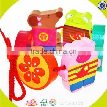 Wholesale Wooden Happy Threading Toy for Kids, Beautiful DIY Wooden Multitype Blocks Threading Toy for Children W11E041 photo-2