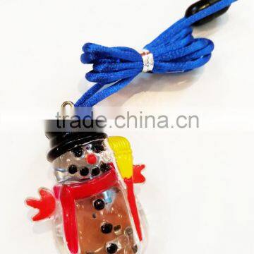 Hot selling snowman art christmas light flashing neckalce party favors make