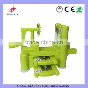 Spiral Manual Fruit Vegetable Cutter, As Seen On Tv Tri-blade Plastic Spiral Vegetable Slicer photo-4