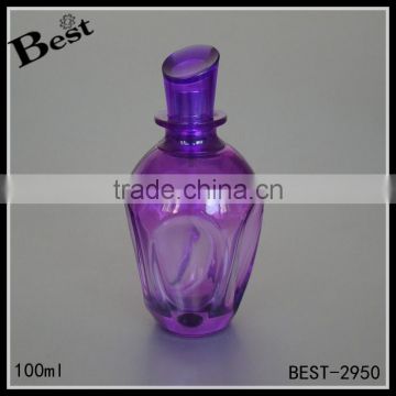 100ml special design purple silver aluminum spray glass perfume bottle cosmetic packaging wholesale bulk buy from china