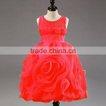 Retail Hot! New Year Party Baby Clothing Cotton Girl Dress, Elegant and Stylish Design Cascading Elsa Princess Dress photo-5