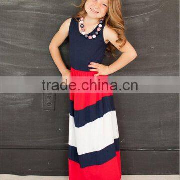 Wholesale Mother and Daughter's Long Dress for Beach Travel Fashion Red and Navy photo-2