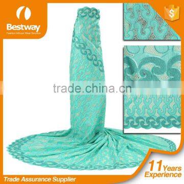 Bestway New Design Yiwu Lace Fabric Swiss Cotton Voile Lace With Rhinestone SL0417