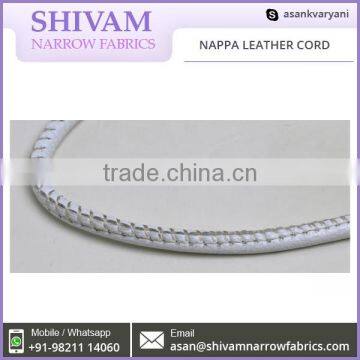 High Quality 6mm Round Leather Cord Stitched for Jewelry