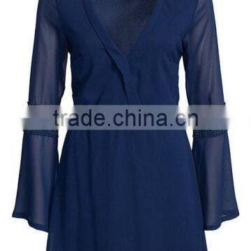 Whoelsale Custom Fashion Lace Boarder Dress For Women Designer One Piece Party V-neck Front Casual Dress photo-4