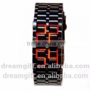 A Level 2016 Hot Lava Style Led Iron Watches Brand Watch Samurai LED Watch Red &blue Light Women&men Style