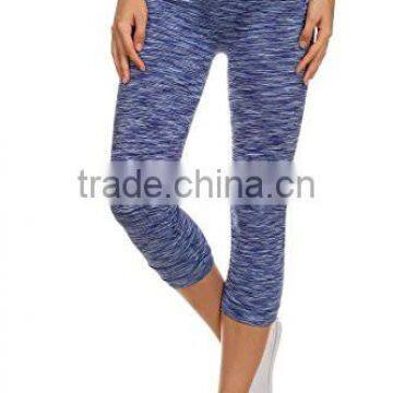 2016 Hot Sale Stretch Athletic Leggings 92% Nylon 8% Spandex Space Dye Tech Leggings Workout Capris Leggings Fitness Wear