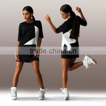 Wholesale Summer New Designs Short Sleeve Oversized Fashion Lady Dress Printed photo-3