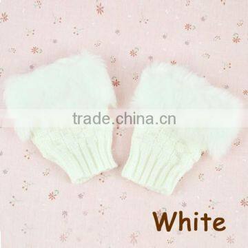 Gloves Arm Warmer Fingerless Gloves-Knitted Rabbit Fur Lined Leather Gloves 8226 photo-5