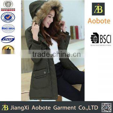 2015 New Design Winter Long Women Cotton Parka