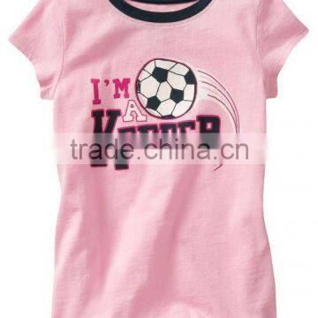 Girls Pink t Shirt With Soccer Print photo-1