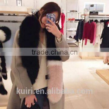 Winter Casual Fashion Women Big Whole Fox Fur Scarf Lady Colorful Wraps Women Faux Fur Wrap Shawls photo-5